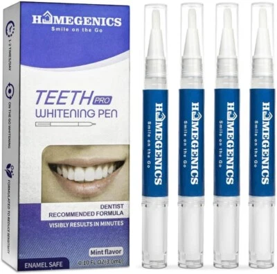 HOMEGENICS Teeth Whitening Gel Pen Extra Strong Tooth Whitener Delicate Stain Remover 4Pac