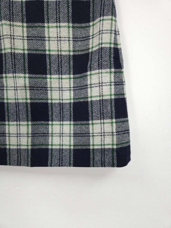 HOBBS Elea Skirt Size 16 British Moon Tweed Check Plaid Wool Green Navy Preppy - Image 4 of 4