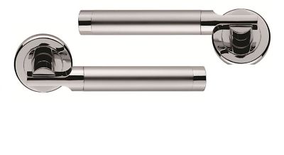 Schwerlast Serozzetta Stil Türdrücker Griff auf Rose Chrom Silber Satin D29