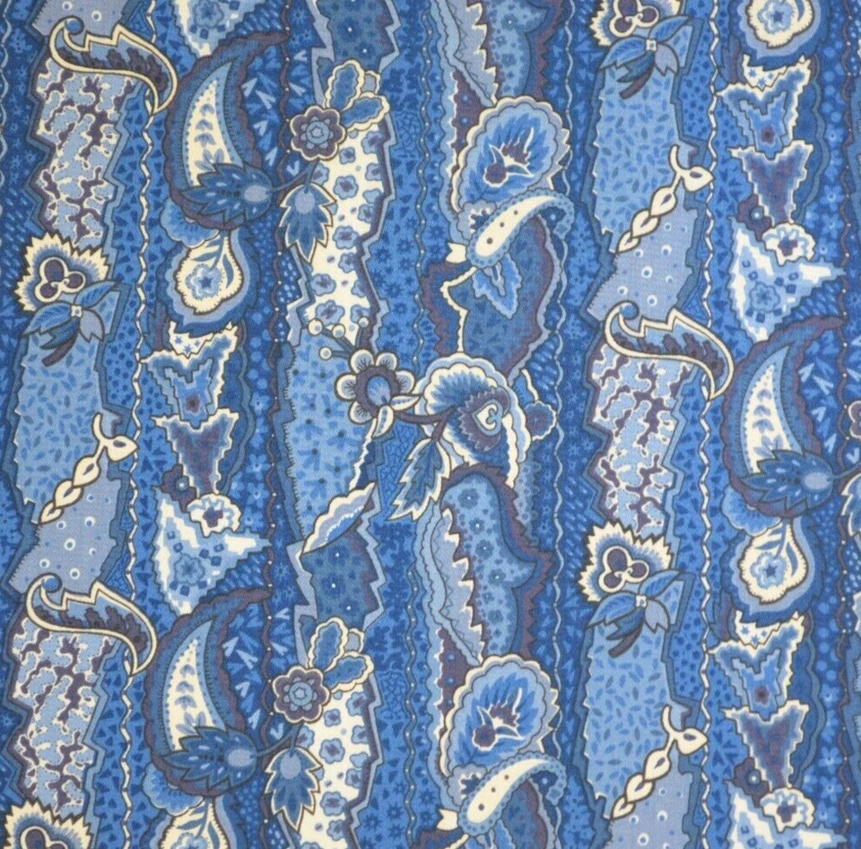 18 yardas disponibles/100 % algodón/ sarga de peso medio/rayas azul cobalto y blanco Foto 4 de 4