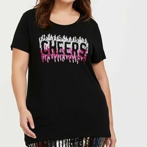 plus size pink sequin top