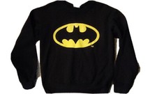 Junior's Batman Black Yellow Comfy Batman Symbol Sweatshirt Sz XS