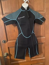Zifumei Wetsuit Shorty Full Zipper NWOT Black Wet Suit Short Sleeves Small