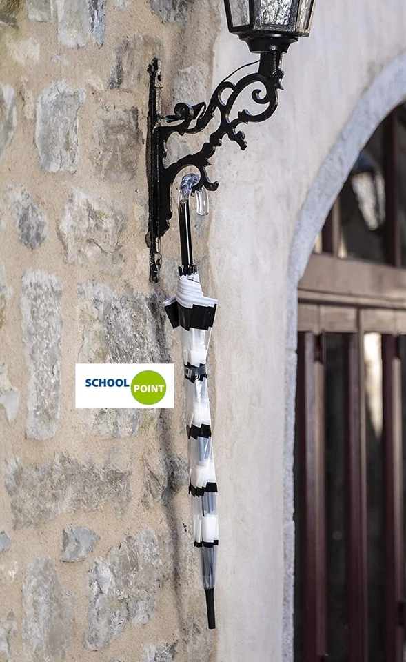 SMATI Ombrello Banda Cupola Trasparente – Righe Bianco e Nero - Antivento - Auto - Immagine 4 di 4