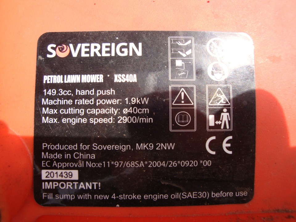 Sovereign XSS40A XSZ41D Petrol Lawnmower Pair Front Wheels + Trims