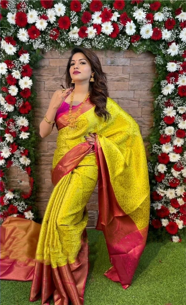 Kanchi Kora Pattu Silk Saree with Blouse Piece Ocassion Saree Party Wear Sari