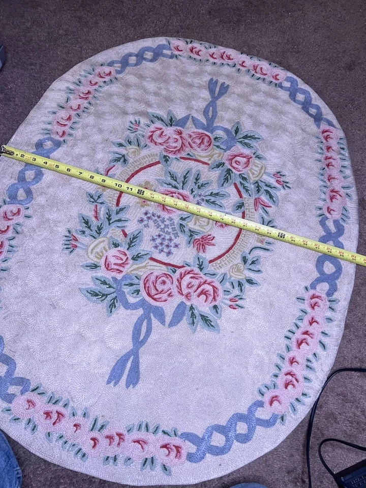 Alfombra Floral Ovalada Ralph Lauren Etiqueta Azul De Colección Foto 3 de 4