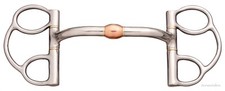 Horse Pinch Free Bit - Gentle Touch - 3 Ring Dee Copper Roller Bit - Stainless