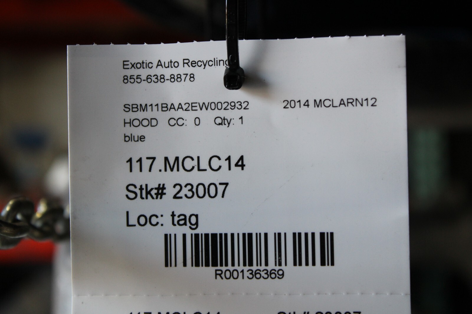 McLaren MP4-12C, Front Hood, Blue, Used