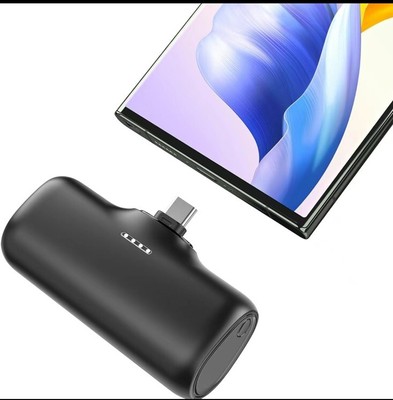 Small Portable Charger with Built in USB Connector, 5000mAh, USB-C