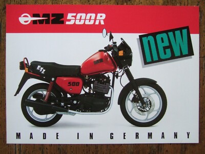 MZ 500R Werbeprospekt original, 1991, deutsch, englisch, französisch