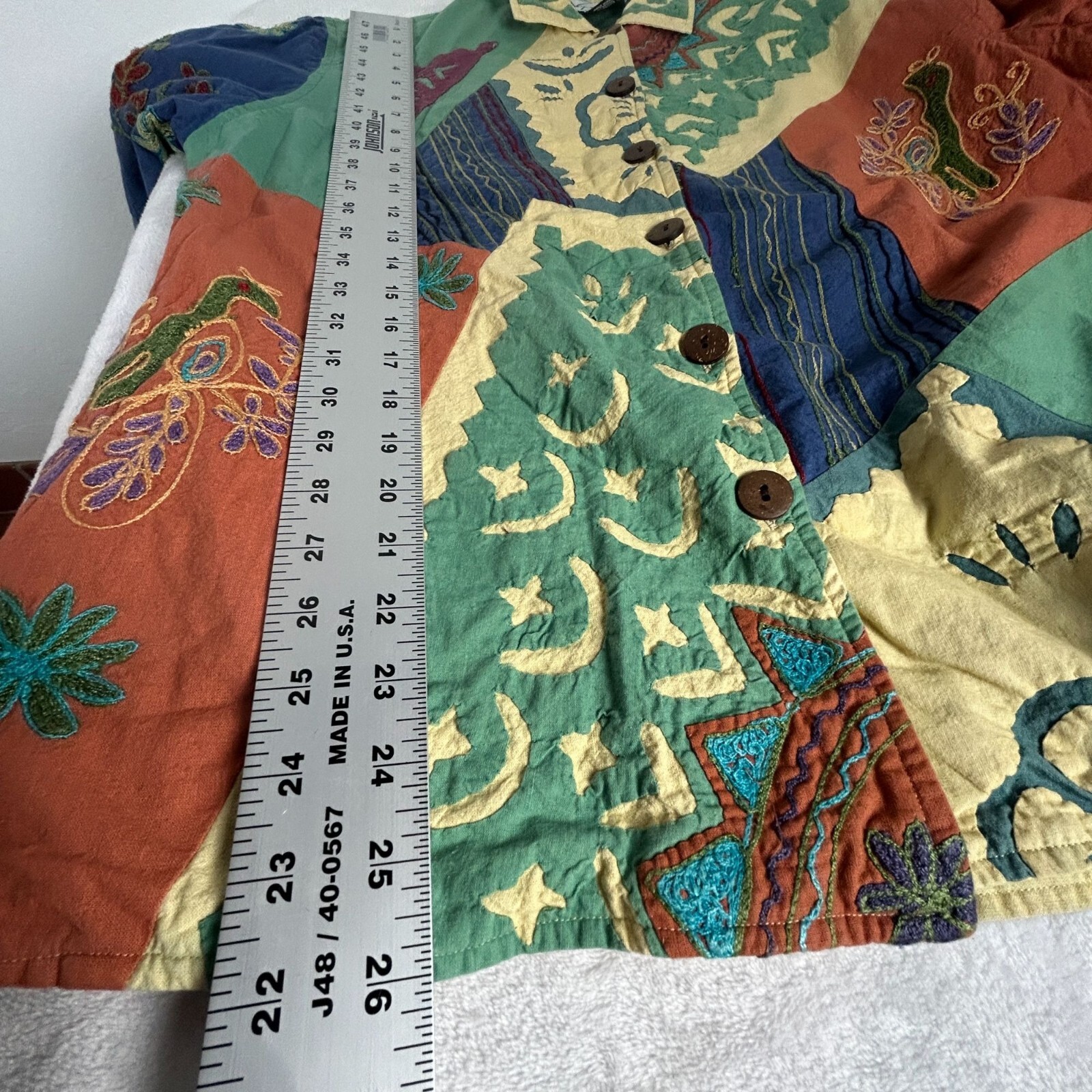 Vintage Silver Stream Patchwork Jacket One Size C… - image 10