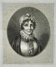 ISABELLE DE MONTOLIEU (1751-1832), PORTRAIT ENGRAVING 19th century, WOMAN OF LETTERS FR