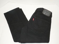 Levis 502 Boy's Black Regular Taper Denim Stretch Jeans Size 10 25 X 25 Nice