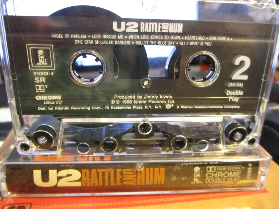 1988 U2 Rattle & Hum US Double Play Cassette Island 91003 VG+ - Image 2 of 4