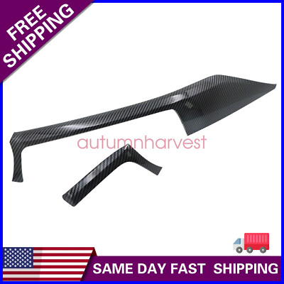 For BMW 3 Series F30 F31 2012-2018 Carbon Fiber Look Center Dash Panel Trim 2Pcs