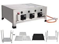 Gasgrill Grillplatte Grill Gasbräter Tischgrill Tischgasgrill 3 flammig …
