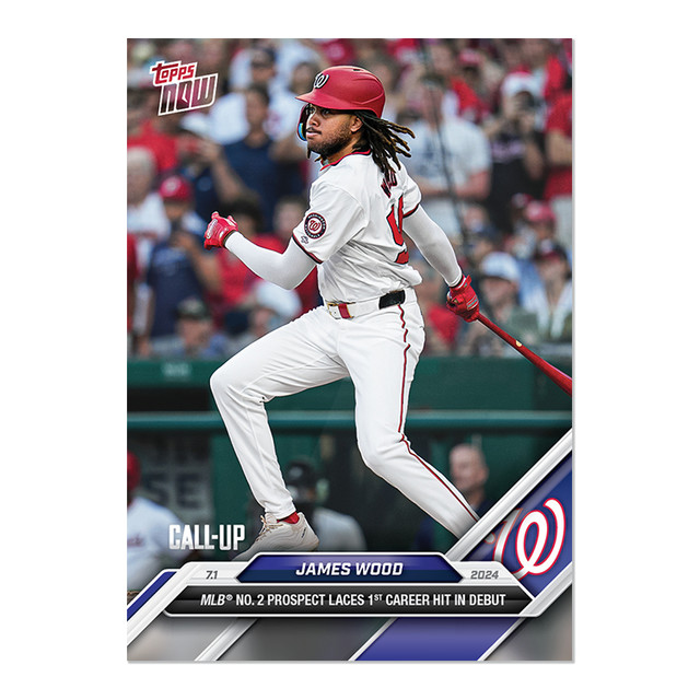 2024 Topps Now 367 James Wood MLB #2 Prospect Logs 1st MLB HR!