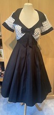 BNWT Vintage/Retro Style Lindy Bop Fit & Flare Black And Polka Dot Dress Size 10