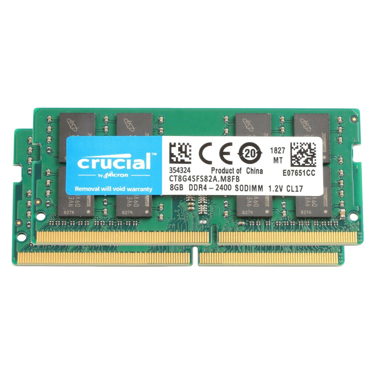 Crucial 16GB(2x 8GB) 260-Pin DDR4 2400MHz PC4-19200 SODIMM Memory
