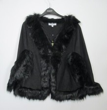 Coast Occasion Party Amber Faux Fur Cape Black One Size
