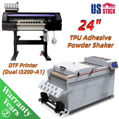 24'' DTF Printer with Dual I3200-A1 + 24'' Automatic TPU Adhesive Powder Shaker