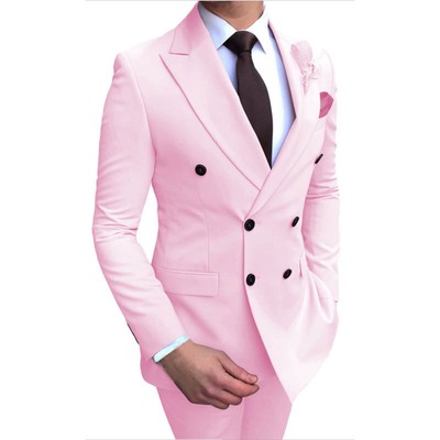 Wedding Best Man Suit Business Suit Two-piece Groom Party Blazer Pants Sets Size