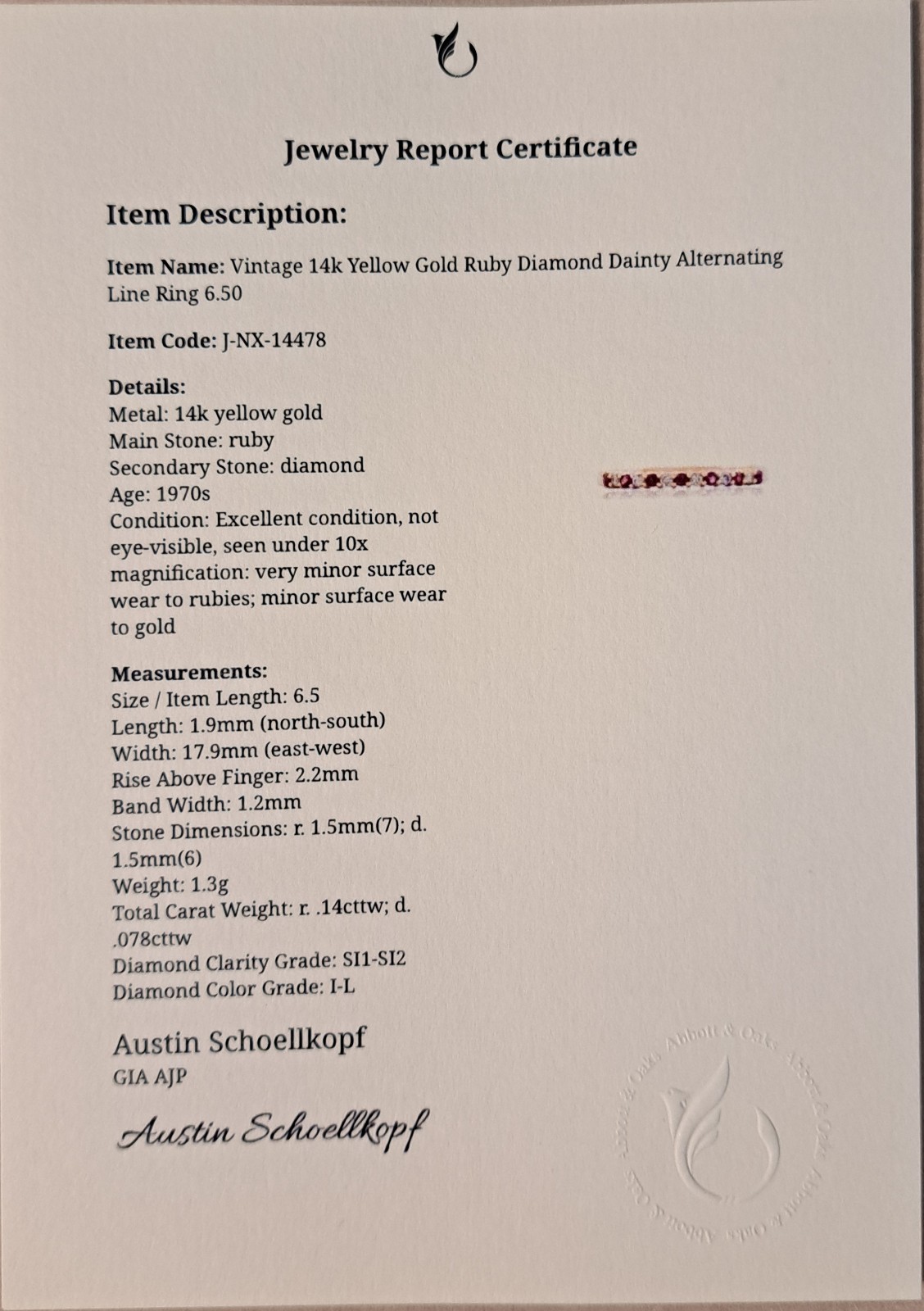 14K Solid Gold Natural Diamond Ruby Ring Dainty A… - image 4