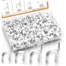 200PCS Cable Clips Nail in Cable Clips Wire Clips 4/6/8/10mm White-200PCS