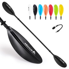 Kayak Paddle 95" with Leash, Aluminum Shaft, Black Blade for Boating  Canoeing