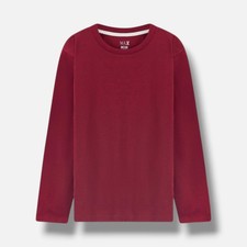 Max  Olivia Kids Boy's Red Solid Crewneck Pajama Top Sleepwear Size XL 16-18 