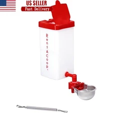 No-Drip 32oz Small Animal Drinking Bottle W/ Auto-Fill Metal Water Cup for  pet