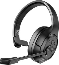 Noise Cancelling Trucker Bluetooth Headset with Microphone Wireless Ai-Powered E