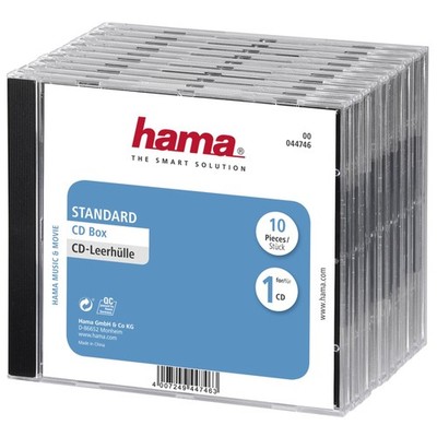 Hama 10x CD DVD Blu-ray Leerhülle Jewelcase Box Hülle Case Aufbewahrung Schwarz