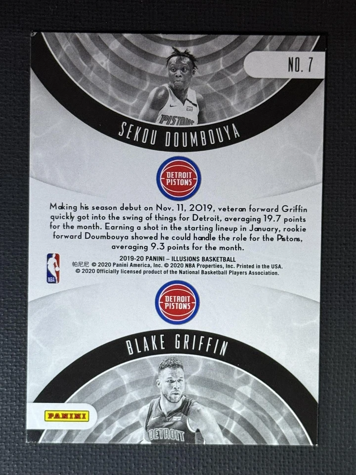 2019-20 Panini Illusions #7 Blake Griffin / Sekou Doumbouya Rookie Reflections - Image 2 of 2
