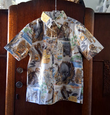 Reyn Spooner BOY'S RAIDERS OF THE LOST ART INDIANA JONES Stone Button Front Size