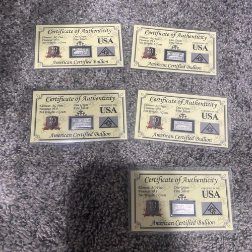 SILVER Titanic 2012 (RARE) ACB 1 Gram Bar .999 Fine with COA, Authentic Bullion