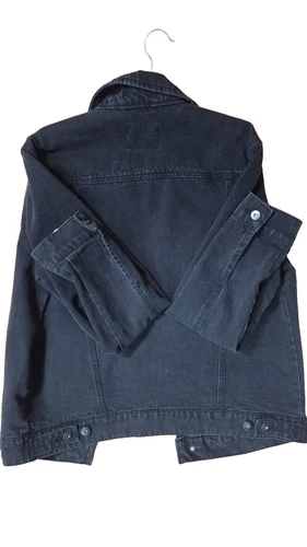 LAZER Men’s Black Denim Jacket -Size Large -Full Button Classic Fit-New With Tag image 5