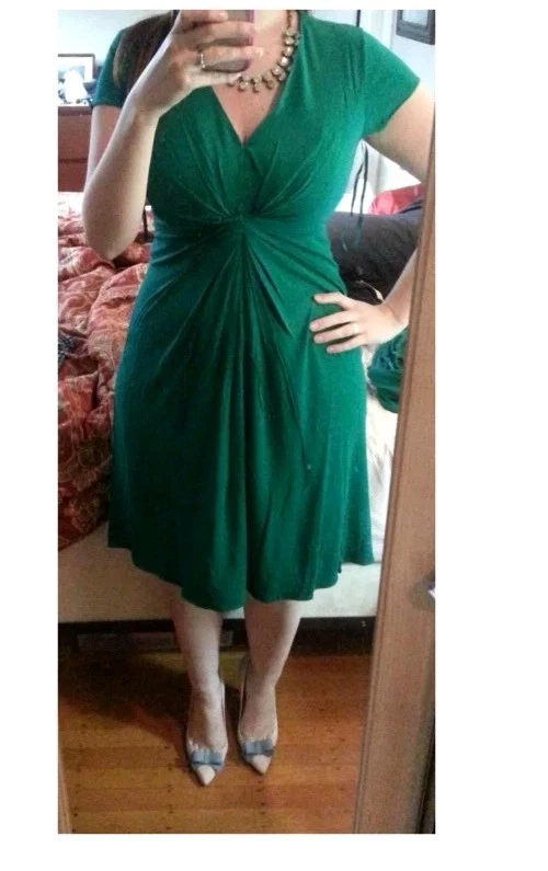 VESTIDO DE VACACIONES Banana Republic Vestido Issa London Kate, Verde Esmeralda, Talla 12 Foto 3 de 4