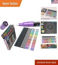 24 Count Metallic Paint Pens with Extra Fine Tips - Perfect for DIY Projects