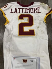 Marshon Lattimore Washington Commanders Game Used Worn Jersey Super Bowl Era TB
