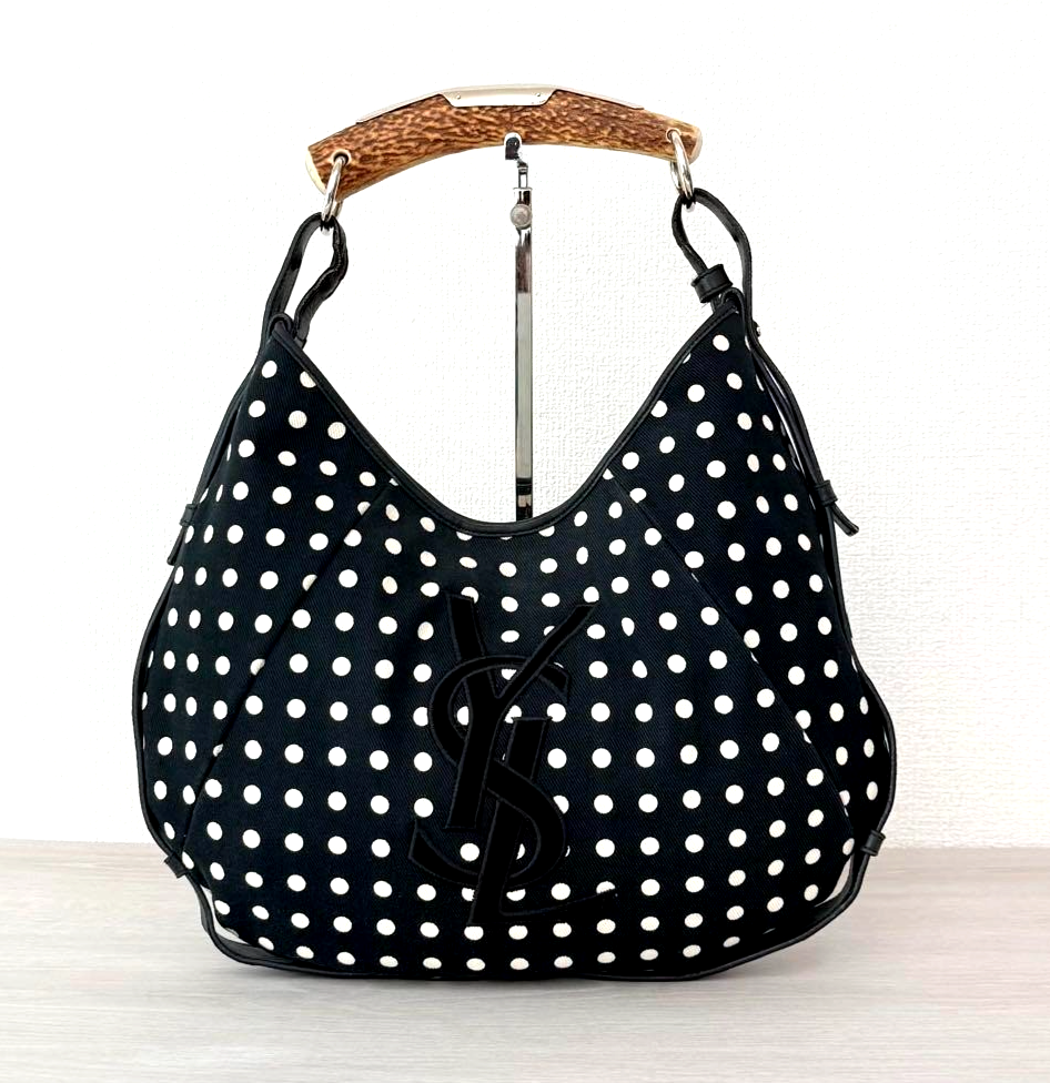 Borsa a tracolla Yves Saint Laurent YSL Mombasa borsa corno tela nera 135202