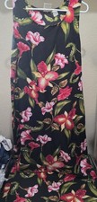 Ukelele Bay Vintage Black Pink Floral Long Maxi Dress Sleeveless Women's Large