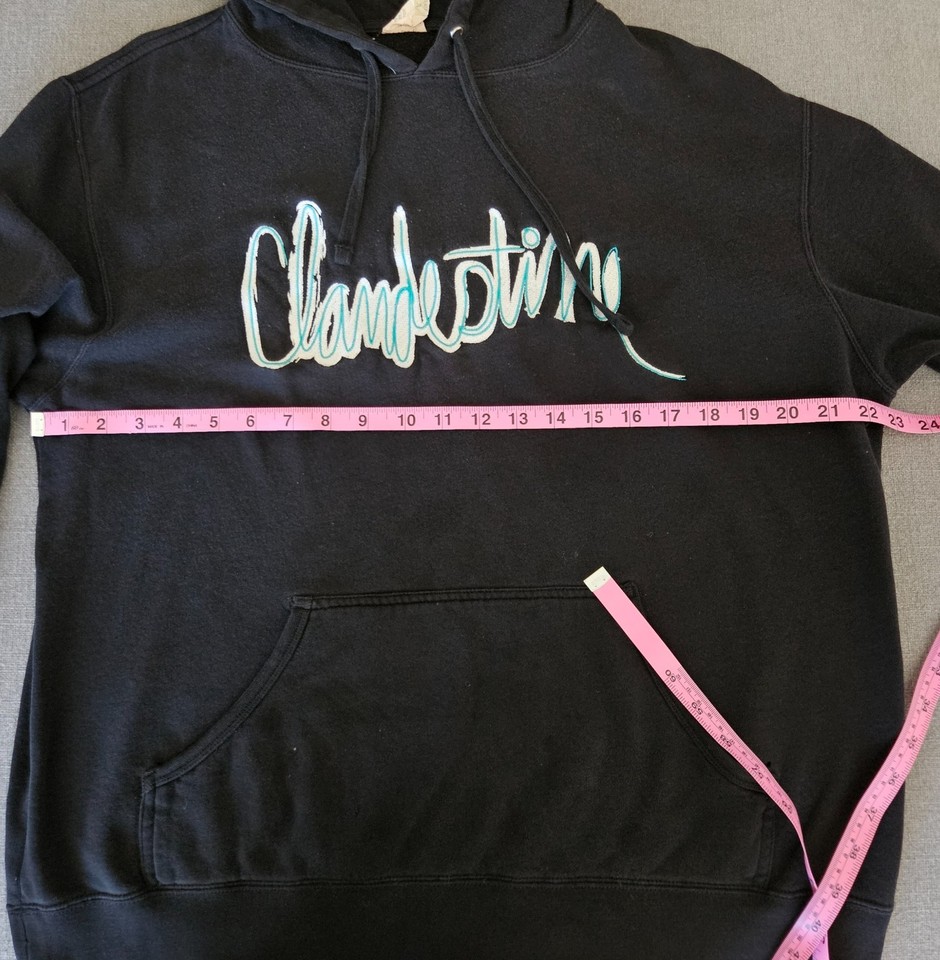 Pull Over Clandestine Industries embroidered pull over hoodie size Large Fall Out ...