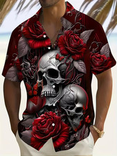 Floral Skull 3D Hawaiian Shirt - Adults  Youth