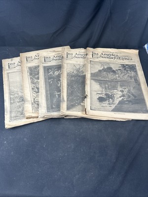 Vintage Los Angeles Sunday Times Lot Of 5 Newspapers 1903 -1906