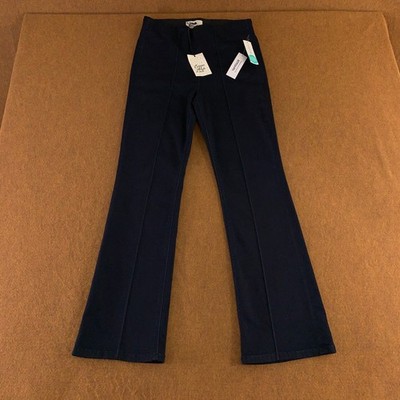 Cosmic Blue Love Womens Size 10 Black Pull On Pintuck Slim Bootcut Jeans NWT