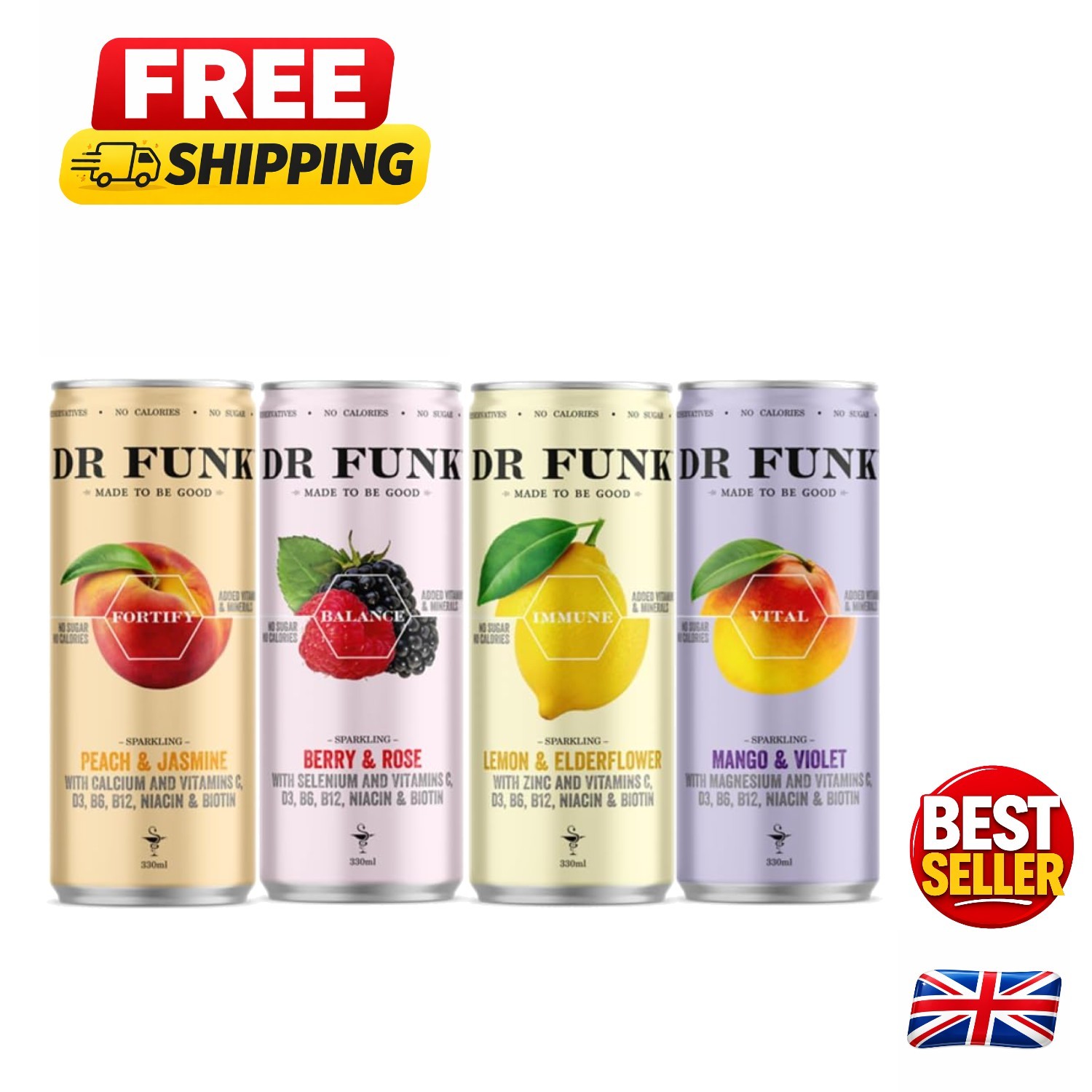 Mixed Flavor Sparkling Water 4-Pack: Refreshing Botanicals & No Calories