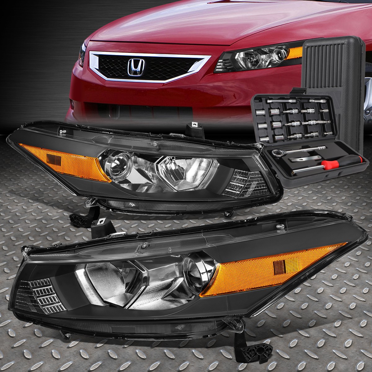 For 08-12 Honda Accord Coupe Headlight & Tail Lamp Set Left Right Pair
