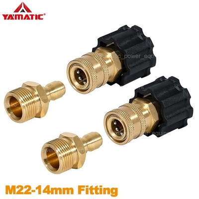 YAMATIC Pressure Washer 1/4'' to M22-14mm Fittings 1/4'' Quick Connect Adapters